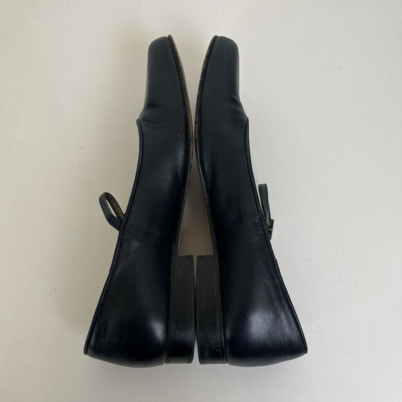 LL Bean Mary Jane Leather Shoes Sz 7 Square Toe Twee Balletcore Made in Portugal - Picture 7 of 11